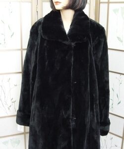 BRAND NEW BLACK SHEARED BEAVER FUR COAT JACKET WOMEN WOMAN