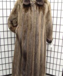 BRAND NEW NATURAL BROWN BEAVER FUR FULL LENGTH COAT JACKET WOMAN WOMEN SIZE ALL