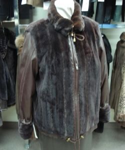 REFURBISHED NEW SHEARED MINK FUR & LEATHER JACKET COAT WOMAN WOMEN SIZE ALL