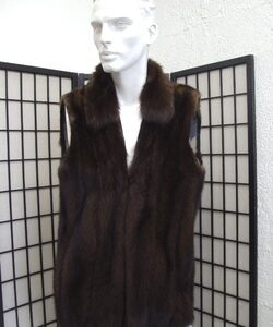 BRAND NEW NATURAL BROWN CANADIAN SABLE FUR VEST MEN MAN SIZE ALL