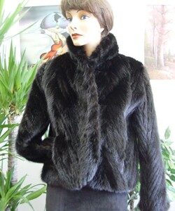 BRAND NEW CANADIAN DARK RANCH MINK FUR TAIL JACKET COAT WOMAN WOMEN SIZE ALL