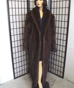 REFURBISHED NEW BROWN CANADIAN DEMI BUFF MINK FUR COAT WOMEN WOMAN