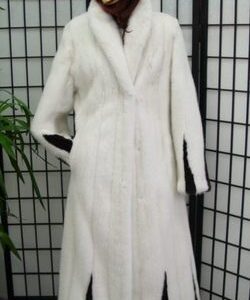 BRAND NEW WHITE & BLACK MINK FUR COAT WOMEN WOMEN