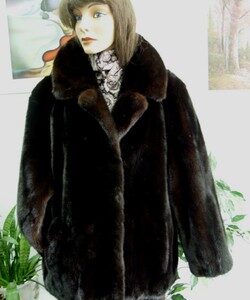 REFURBISHED NEW DARK RANCH CANADIAN MINK FUR JACKET COAT WOMEN WOMAN SIZE ALL