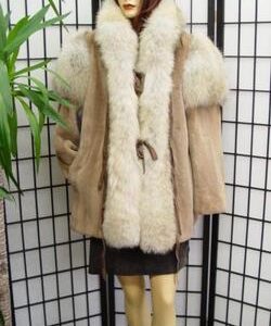NEW REFURBISH SHEARED PASTEL MINK & COYOTE FUR JACKET COAT WOMEN WOMAN SIZE ALL