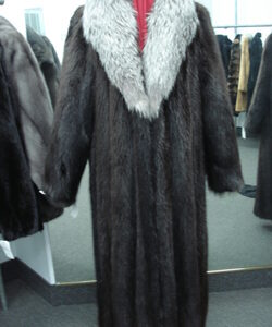 BRAND NEW EBONY LONG HAIRED BEAVER & SILVER FOX FUR COAT JACKET WOMAN WOMEN SIZE ALL
