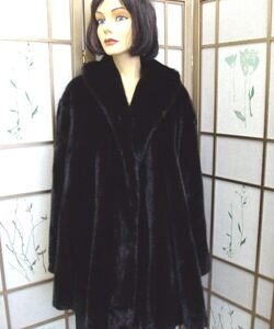 REFURBISHED NEW DARK RANCH (ALMOST BLACK) MINK FUR CAPE STOLE SHAWL WOMEN WOMAN