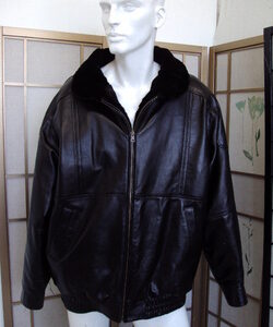 BRAND NEW BLACK MINK FUR & LEATHER JACKET COAT FOR MAN MEN SIZE ALL