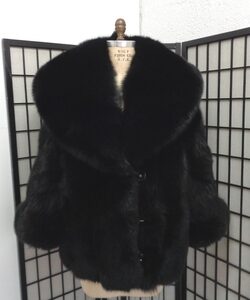 BRAND NEW BLACK FOX FUR JACKET COAT WOMEN WOMAN SIZE ALL