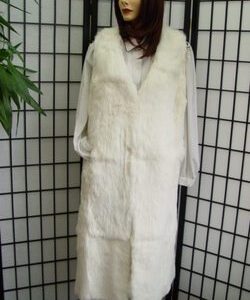 BRAND NEW WHITE RABBIT FUR VEST WOMEN WOMAN SIZE ALL