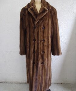 REFURBISHED NEW CANADIAN PLAIN PASTEL MINK FUR COAT JACKET WITH BELT MEN MAN SIZE ALL