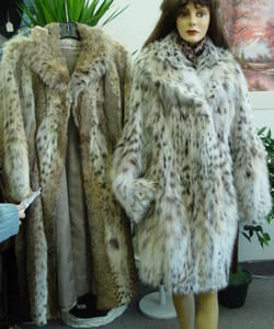 BRAND NEW NATURAL LYNX CAT BELLY FUR COAT JACKET WOMEN WOMAN SIZE ALL