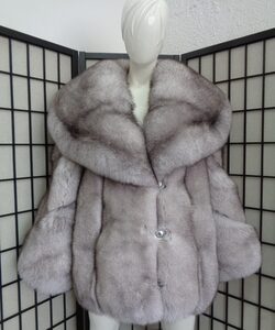 BRAND NEW NORWEGIAN (BLUE) FOX FUR JACKET COAT WOMEN WOMAN SIZE ALL