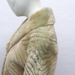 MINT SHEARED & GROOVED BEAVER FUR JACKET COAT WOMEN WOMAN SIZE 4 *DISCOLORED