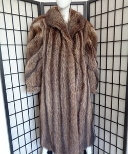 MINT CANADIAN RACCOON RACOON FUR COAT JACKET WOMEN WOMAN SIZE 10 MEDIUM LARGE