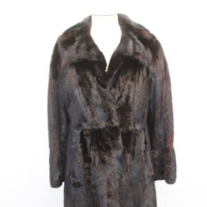 MINT NATURAL CANADIAN DARK RANCH MINK FUR JACKET COAT WOMEN WOMAN SIZE 4 SMALL