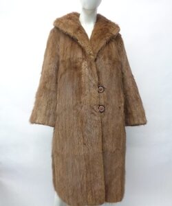 SCRAP ITEM: BROWN MUSKRAT FUR COAT JACKET ARTS & CRAFTS