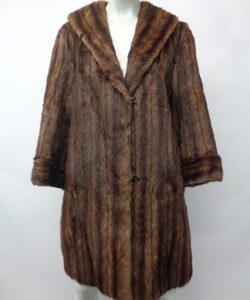 SCRAP ITEM: BROWN MUSKRAT FUR COAT JACKET ARTS & CRAFTS