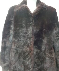 SCRAP ITEM: DARK BROWN MUSKRAT FUR COAT JACKET ARTS & CRAFTS
