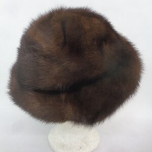 EXCELLENT CANADIAN DARK RANCH MINK FUR HAT CAP WOMEN WOMAN SIZE 22"