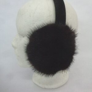 REFURBISHED NEW DARK RANCH MINK FUR EARMUFFS EAR WARMERS WOMEN WOMAN ONE SIZE