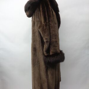EXCELLENT SHEARED BEAVER & FOX FUR COAT JACKET WOMEN WOMAN SIZE 8-10 MEDIUM HOOD