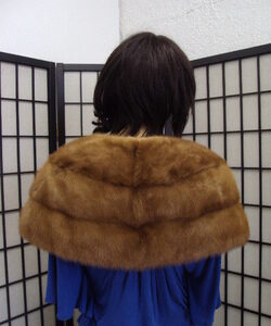 MINT PASTEL MINK FUR STOLE WRAP SHAWL WOMEN WOMAN 38" X 10"