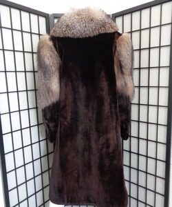EXCELLENT ALASKA SEAL & FOX FUR COAT JACKET WOMEN WOMAN SIZE 6-8 SMALL