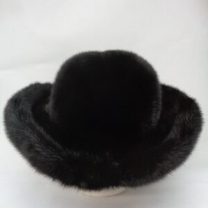 BRAND NEW CANADIAN BLACK MINK FUR HAT LARGE BRIM MAN MEN