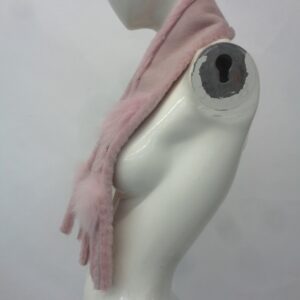 SHOWROOM NEW BABY PINK SHEARLING LAMB FUR SCARF WRAP WOMEN WOMAN SIZE 43"