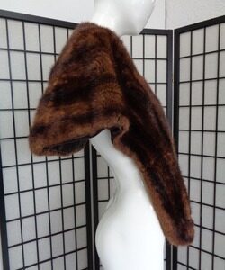 MINT CANADIAN MUSKRAT FUR STOLE WRAP SHAWL WOMEN WOMAN SIZE 14.5" X 68"