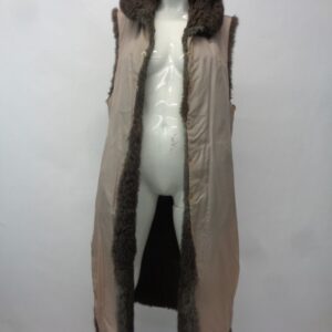 MINT GREEN OPOSSUM FUR LONG VEST WOMEN WOMAN SIZE 6 SMALL