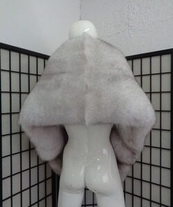 BRAND NEW NORWEGIAN BLUE FOX DOUBLE SIDED FUR STOLE SCARF WRAP WOMEN WOMAN 73"