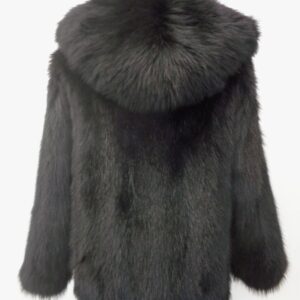 BRAND NEW BLACK RACCOON RACOON FUR BOMBER JACKET COAT W/HOOD MEN MAN SIZE ALL