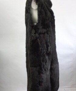 MINT CHARCOAL GRAY OPOSSUM FUR LONG VEST WOMEN WOMAN SIZE 4-6 PETITE