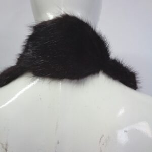 MINT BLACK MUSKRAT FUR WING COLLAR WRAP WOMEN WOMAN NEW LINING!