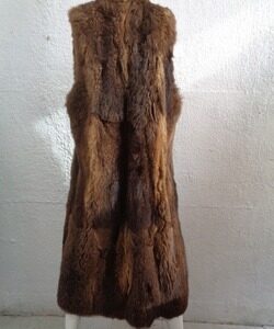 MINT BROWN OPOSSUM FUR VEST WOMEN WOMAN SIZE 6 SMALL