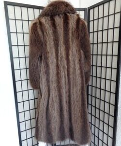 MINT NATURAL CANADIAN RACCOON RACOON FUR COAT JACKET WOMEN WOMAN SIZE 6 SMALL