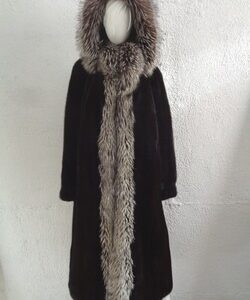 REFURBISHED NEW DARK RANCH MINK & FOX FUR COAT JACKET WOMEN WOMAN SIZE ALL