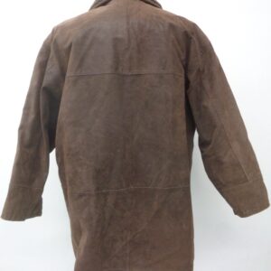 MINT BROWN SUEDE & SHEEPSKIN LAMB FUR JACKET MEN MAN SIZE 42-44 LARGE