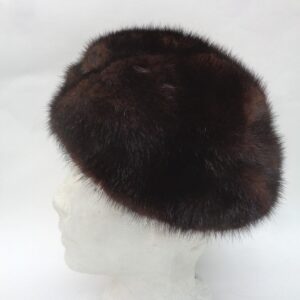 EXCELLENT CANADIAN DARK RANCH MINK FUR HAT CAP WOMEN WOMAN SIZE ALL
