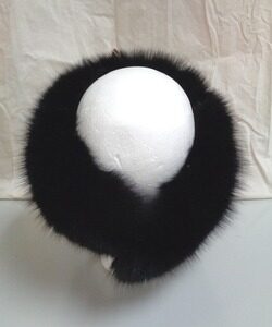 BRAND NEW BLACK FOX FUR HEADBAND W/ EAR COVER WOMEN WOMAN SIZE ALL