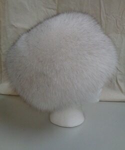 BRAND NEW NORWEGIAN (BLUE) FOX FUR PILLBOX STYLE HAT WOMEN WOMAN SIZE ALL