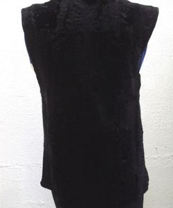 MINT BLACK SWAKARA LAMB FUR VEST WOMEN WOMAN SIZE 2 PETITE