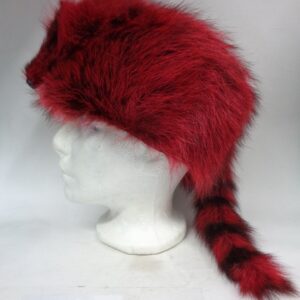BRAND NEW RED RACCOON FUR DAVY CROCKETT STYLE HAT CAP W/TAIL MEN MAN SIZE ALL