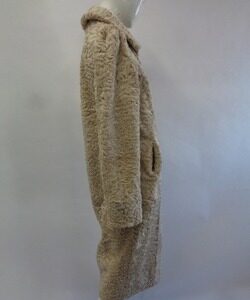 BRAND NEW BROWN /BEIGE LAMB FUR COAT JACKET WOMEN WOMAN SZ 4 SMALL