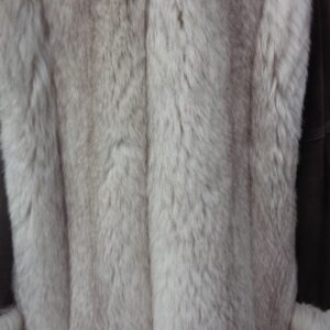 MINT NORWEGIAN BLUE FOX FUR & SUEDE COAT JACKET WOMEN WOMAN SIZE 6 SMALL