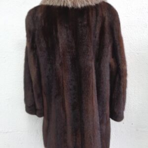 EXCELLENT CANADIAN MAHOGANY MINK & FOX FUR COAT JACKET WOMEN WOMAN SIZE 6-8 S-M