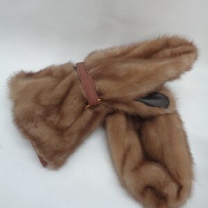 REFURBISHED NEW PASTEL MINK FUR & LEATHER MITTENS MITTS MEN WOMEN UNISEX SZ ALL