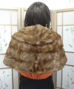 MINT PASTEL MINK FUR STOLE SHAWL WRAP WOMEN WOMAN SMALL